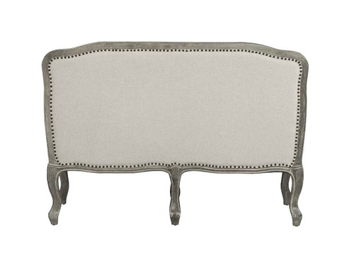 Tania - Loveseat With 2 Pillows - Cream Linen & Gray