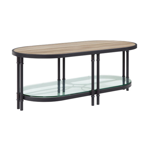 Brantley - Coffee Table - Oak & Sandy Black