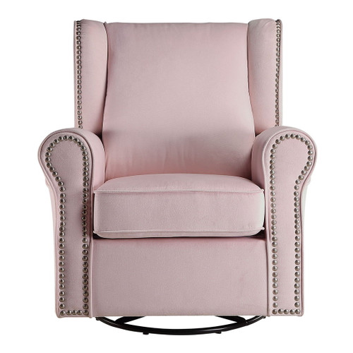 Tamaki - Swivel Chair With Glider - Pink Fabric