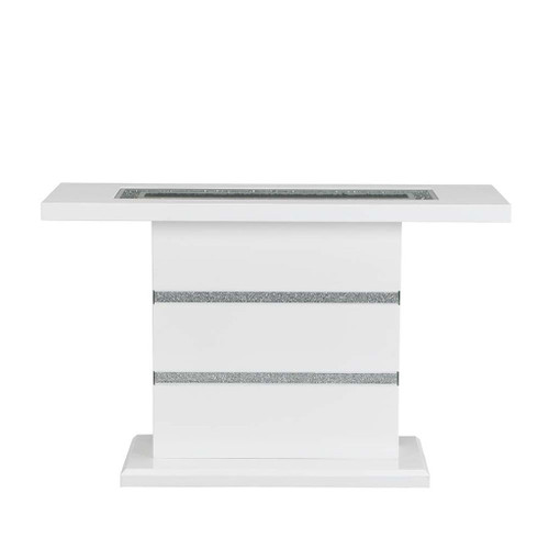 Elizaveta - Console Table - Faux Crystal Diamonds & White High Gloss Finish