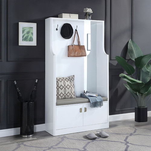 Buck II - Hall Tree - White High Gloss Buck II - Hall Tree - White High Gloss
