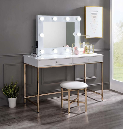 Avery - Accent Mirror - White