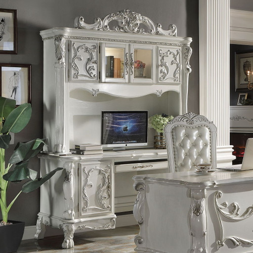 Dresden - Computer Desk & Hutch - Bone White Dresden - Computer Desk & Hutch - Bone White