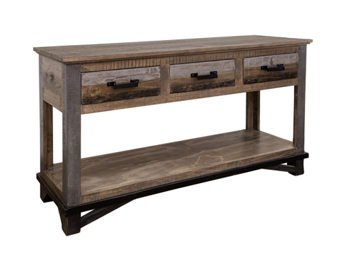 Loft Brown - Sofa Table With 2 Drawers - Two Tone Gray / Brown