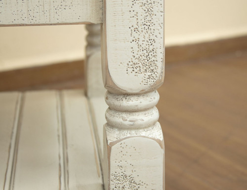 Stone - Chairside Table - Antiqued Ivory / Weathered Gray