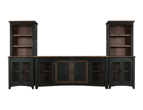 Pueblo - TV Stand / Console / Wall Unit - Black / Medium Brown