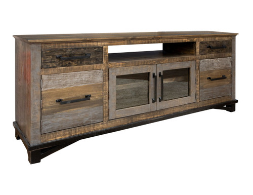 Loft Brown - 76" TV Stand / Console With 2 Drawers / 4 Doors - Two Tone Gray / Brown