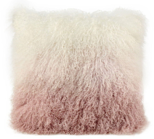 Moody - Tibetan Sheep Pillow - White / Blush