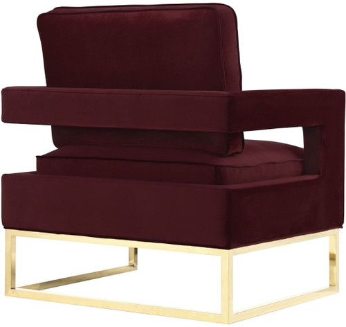 Avery - Velvet Chair With Polished Gold Base