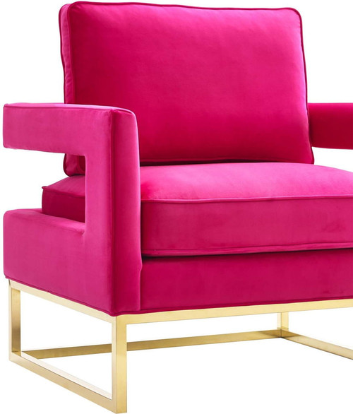Avery - Velvet Chair With Polished Gold Base