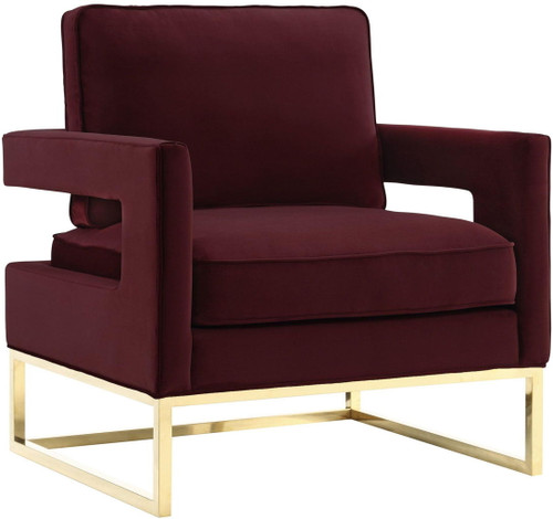 Avery - Velvet Chair With Polished Gold Base Avery - Velvet Chair With Polished Gold Base