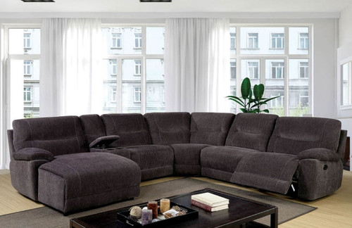 Zuben - Sectional With Console - Gray