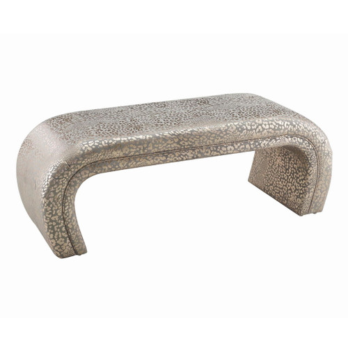 Kenya - Gilded Leopard Bench - Pearl Silver