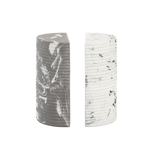 Terra - Concrete Bookends - Gray / White