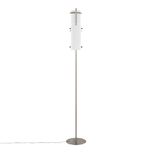 Rhonda - Floor Lamp - Brushed Nickel With White Shade