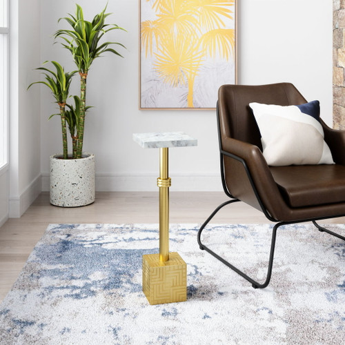 Josef - Side Table - White & Gold