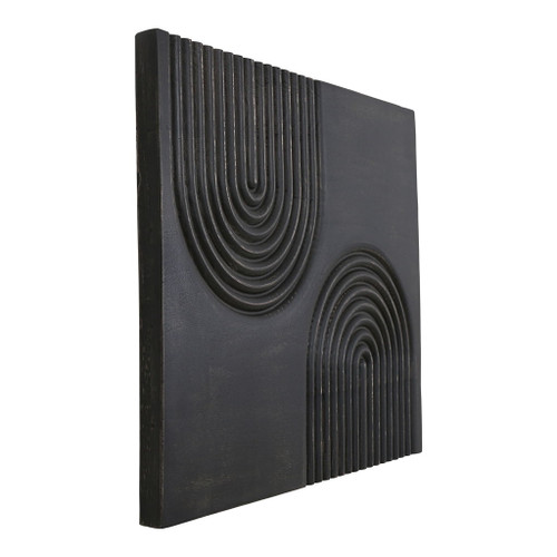 Passages - Carved Wood Wall Art - Black
