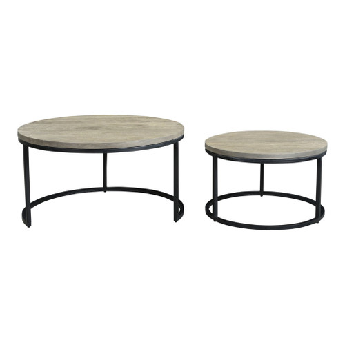 Drey - Round Nesting Coffee Tables (Set of 2) - Gray