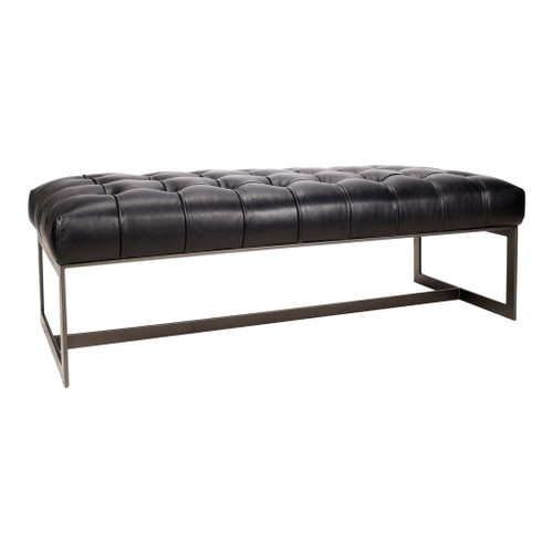 Wyatt - Leather Bench - Black