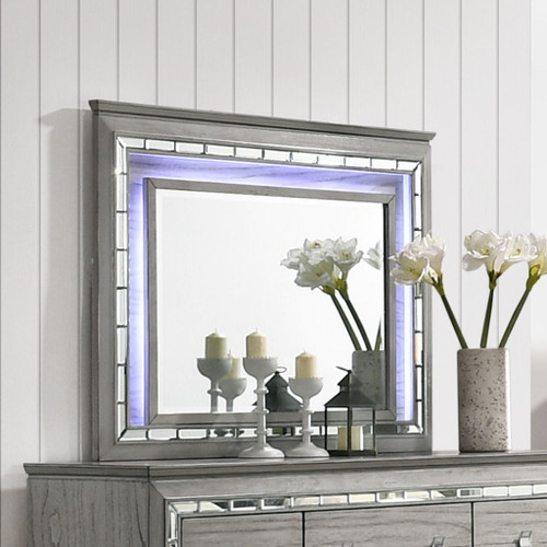 Antares - Mirror With LED - Light Gray Oak Antares - Mirror With LED - Light Gray Oak