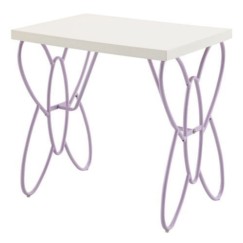 Priya II - Nightstand - White & Light Synthetic Leather Rple