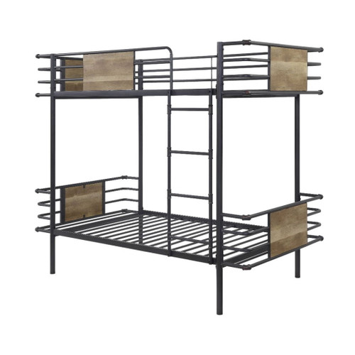 Deliz - Twin Over Twin Bunk Bed - Gunmetal Deliz - Twin Over Twin Bunk Bed - Gunmetal