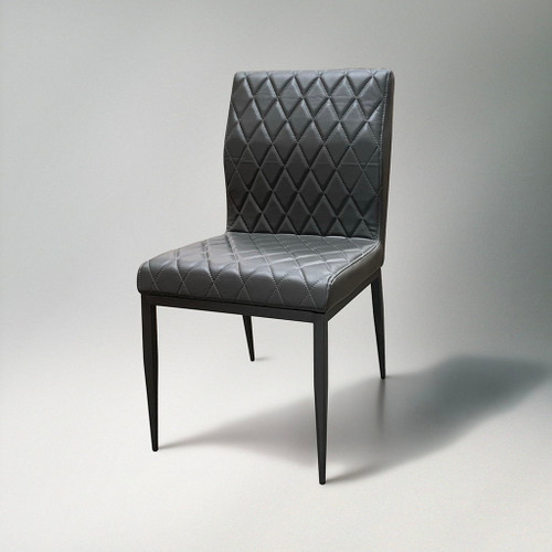 Cargo - Chair - Gray Synthetic Leather & Gunmetal