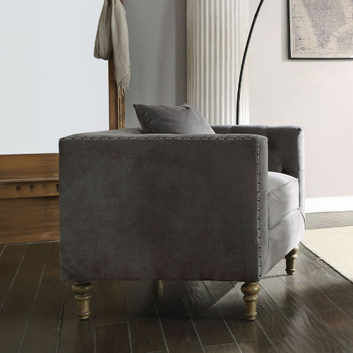 Sidonia - Chair With Pillow - Gray Velvet Sidonia - Chair With Pillow - Gray Velvet