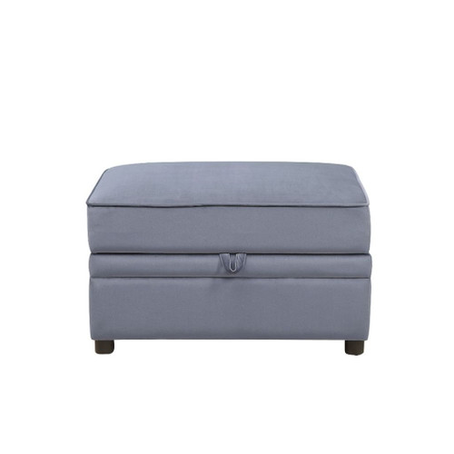 Bois II - Ottoman - Gray Velvet