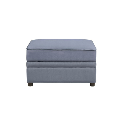 Bois II - Ottoman With Storage - Gray Velvet