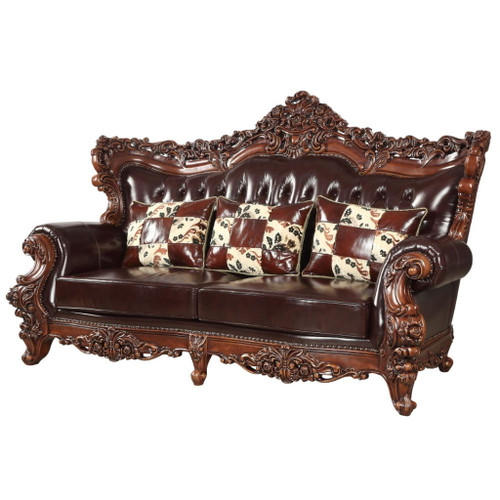 Forsythia - Sofa - Espresso Top Grain Leather Match & Walnut Forsythia - Sofa - Espresso Top Grain Leather Match & Walnut
