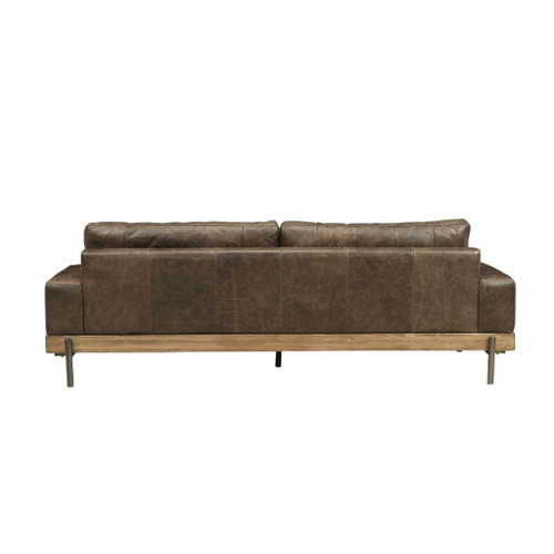 Silchester - Sofa - Distress Chocolate Top Grain Leather & Oak