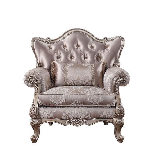 Jayceon - Chair With Pillow - Fabric & Champagne