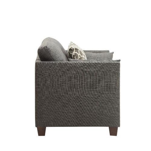 Laurissa - Chair With 3 Pillows - Light Charcoal Linen