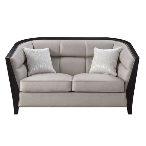 Zemocryss - Loveseat With 2 Pillows - Beige Fabric
