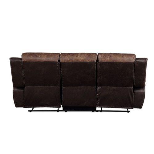 Jaylen - Motion Sofa - Toffee & Espresso Polished Microfiber