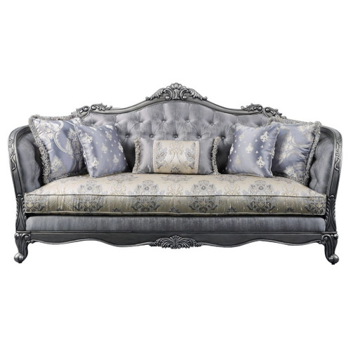 Ariadne - Sofa With 5 Pillows - Fabric & Platinum