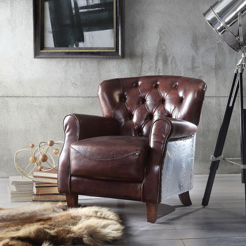Brancaster - Accent Chair - Vintage Brown & Aluminum Brancaster - Accent Chair - Vintage Brown & Aluminum