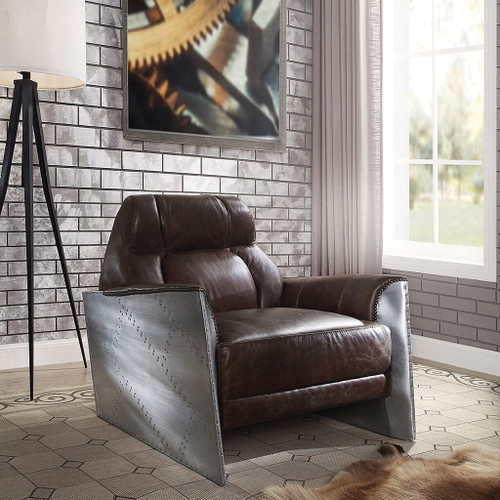 Brancaster - Accent Chair - Espresso Top Grain Leather & Aluminum Brancaster - Accent Chair - Espresso Top Grain Leather & Aluminum