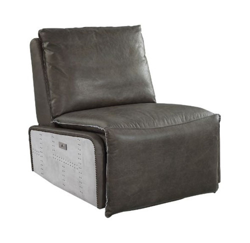 Metier - Power Motion Recliner - Gray Top Grain Leather & Aluminum Metier - Power Motion Recliner - Gray Top Grain Leather & Aluminum