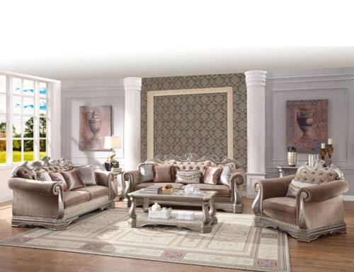 Northville - Sofa With 5 Pillows - Velvet & Antique Silver Northville - Sofa With 5 Pillows - Velvet & Antique Silver