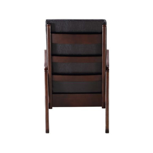 Raina - Rocking Chair - Dark Brown Synthetic Leather & Espresso