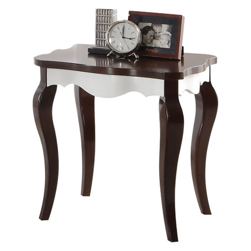 Mathias - End Table - White & Walnut