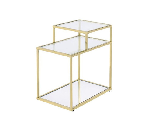 Uchenna - Side Table - Clear Glass & Gold Finish