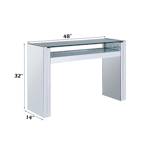 Nysa - Sofa Table - Mirrored & Faux Crystals