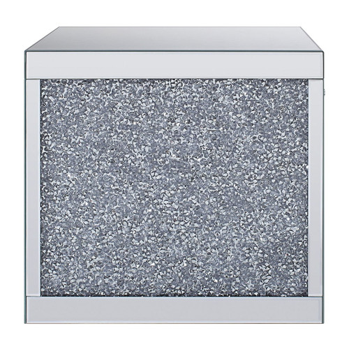 Noralie - 24" Square End Table - Mirrored & Faux Diamonds