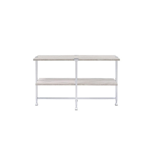 Brecon - Sofa Table - White Oak & Chrome
