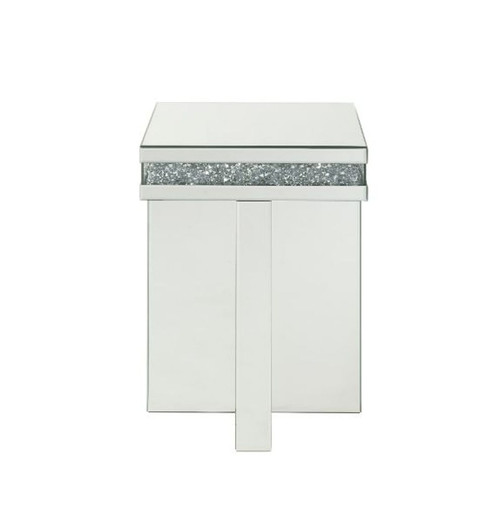 Noralie - 24"H End Table - Mirrored & Faux Diamonds