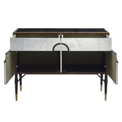 Brancaster - Console Cabinet - Top Grain Leather & Aluminum