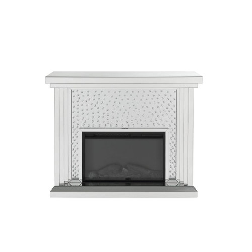 Nysa - 40" Fireplace - Mirrored & Faux Crystals